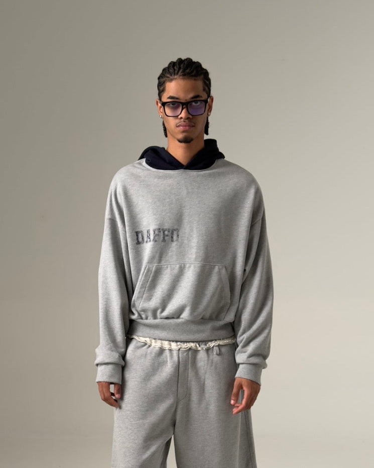 Hoodie cropped DAFFO melange