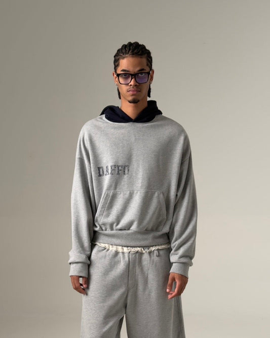 Hoodie cropped DAFFO melange