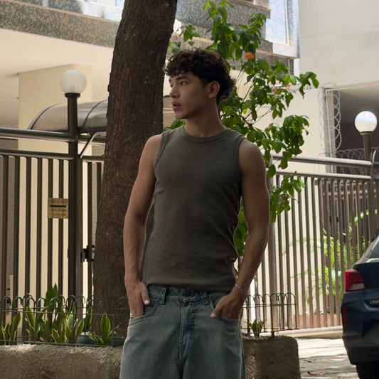 Tank top basic verde oscuro