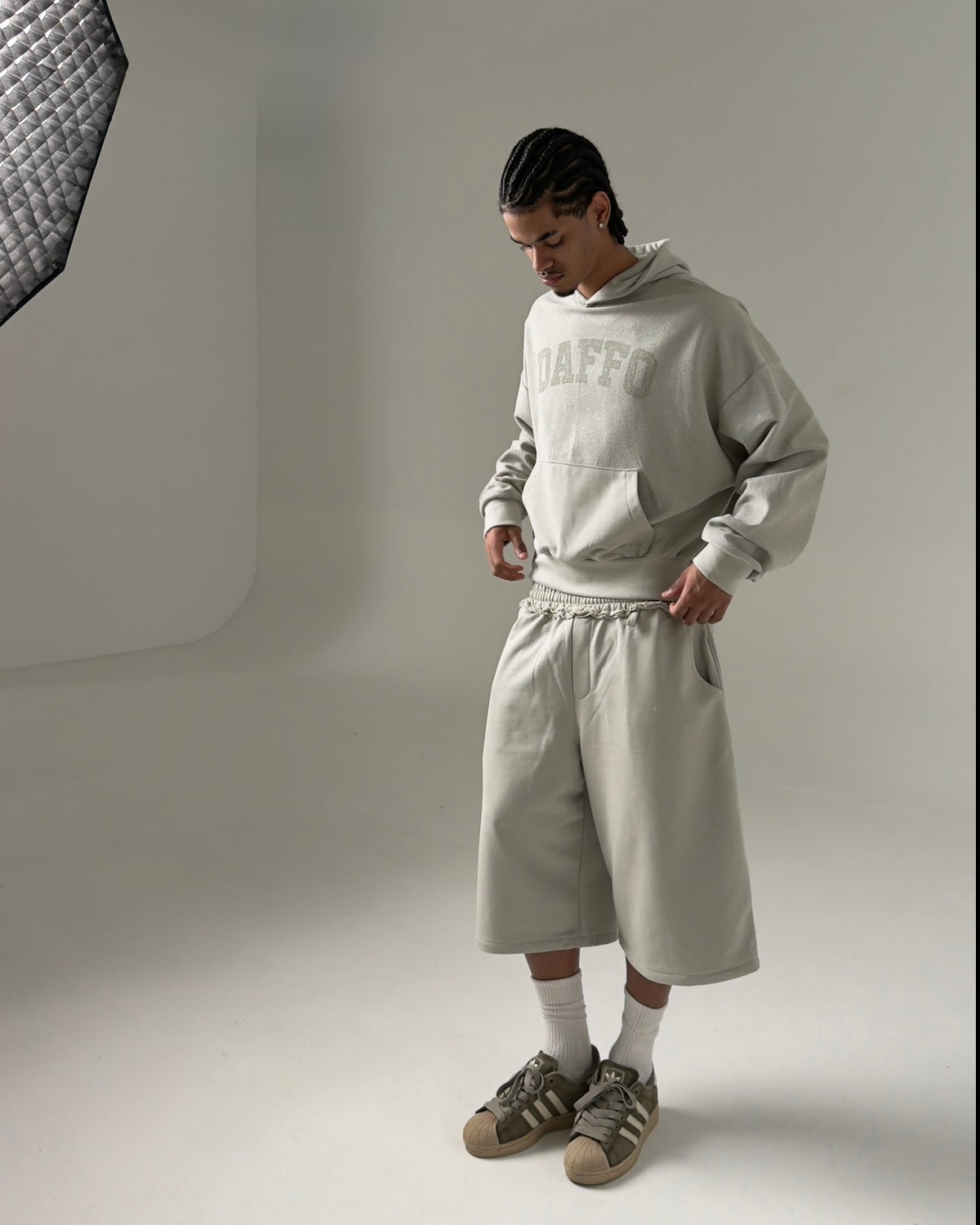 Jort baggy frayed silver