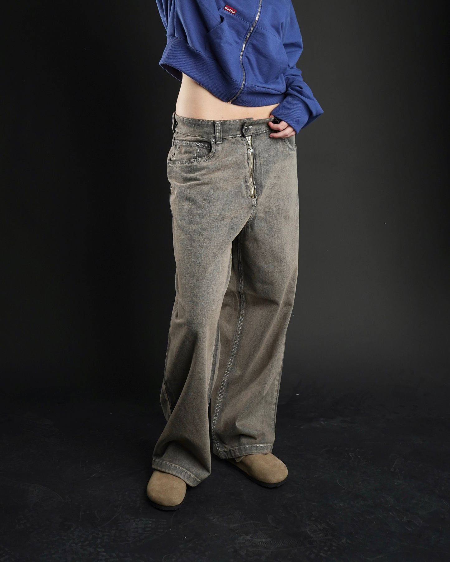 Super baggy zipper brown