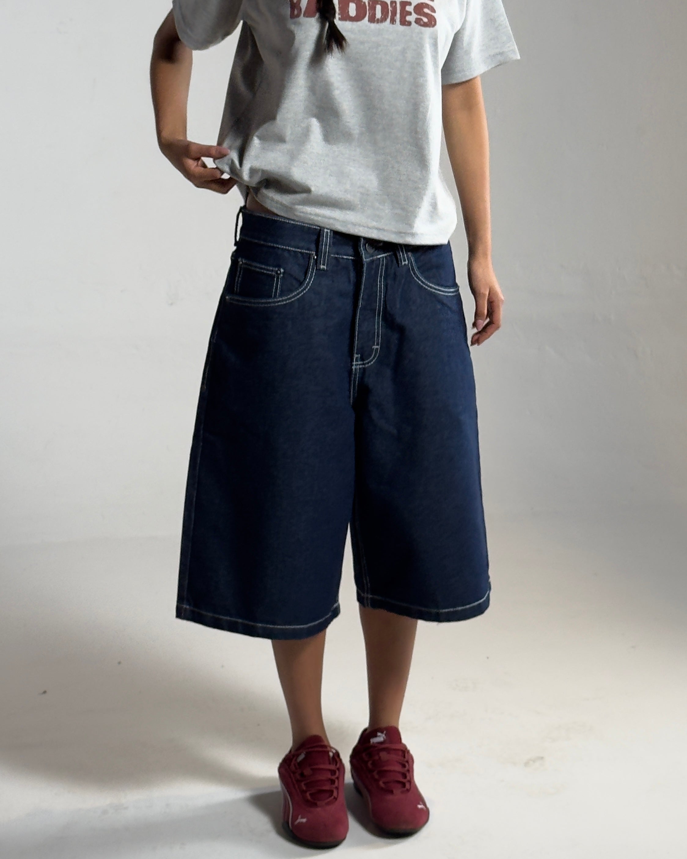 Jort baggy raw denim blue
