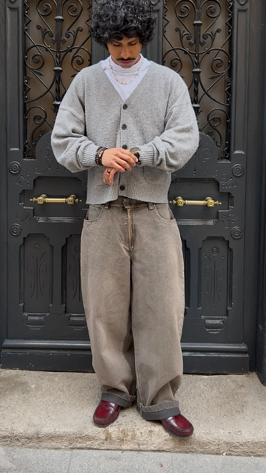 Super baggy zipper brown