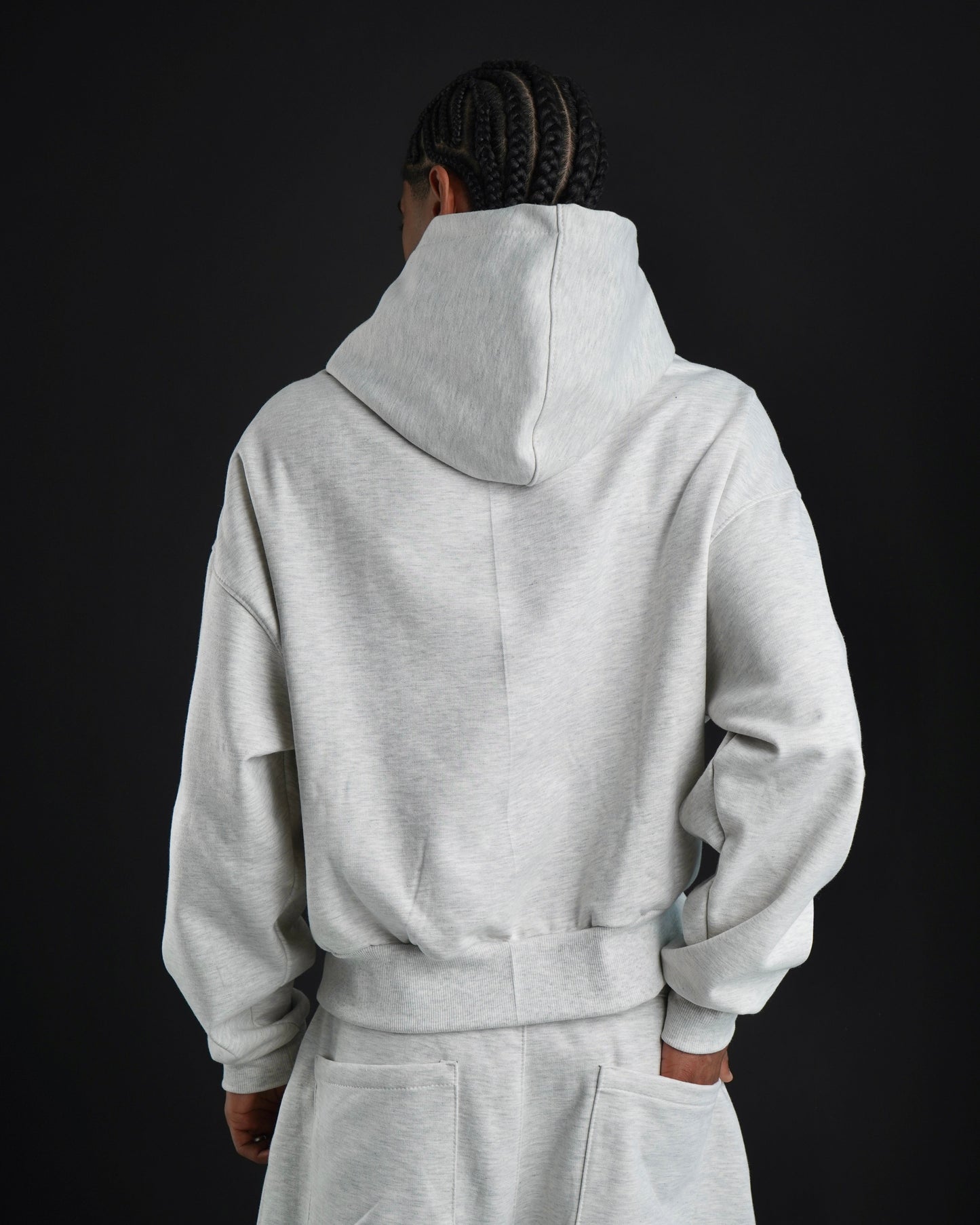 Zip up cropped off white