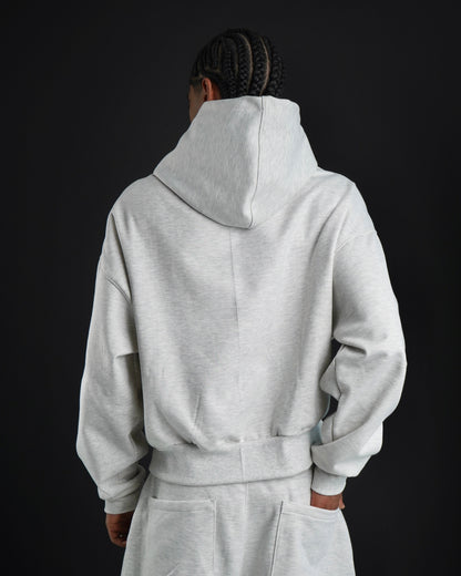 Zip up cropped off white