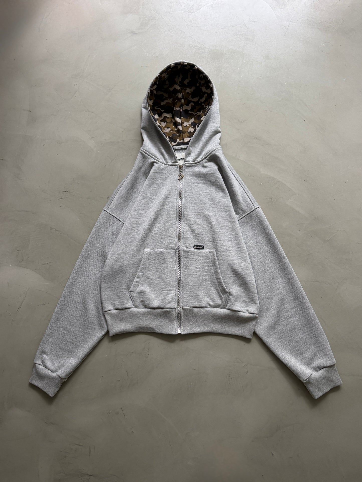 Zip up cropped camo