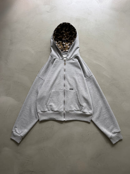 Zip up cropped camo