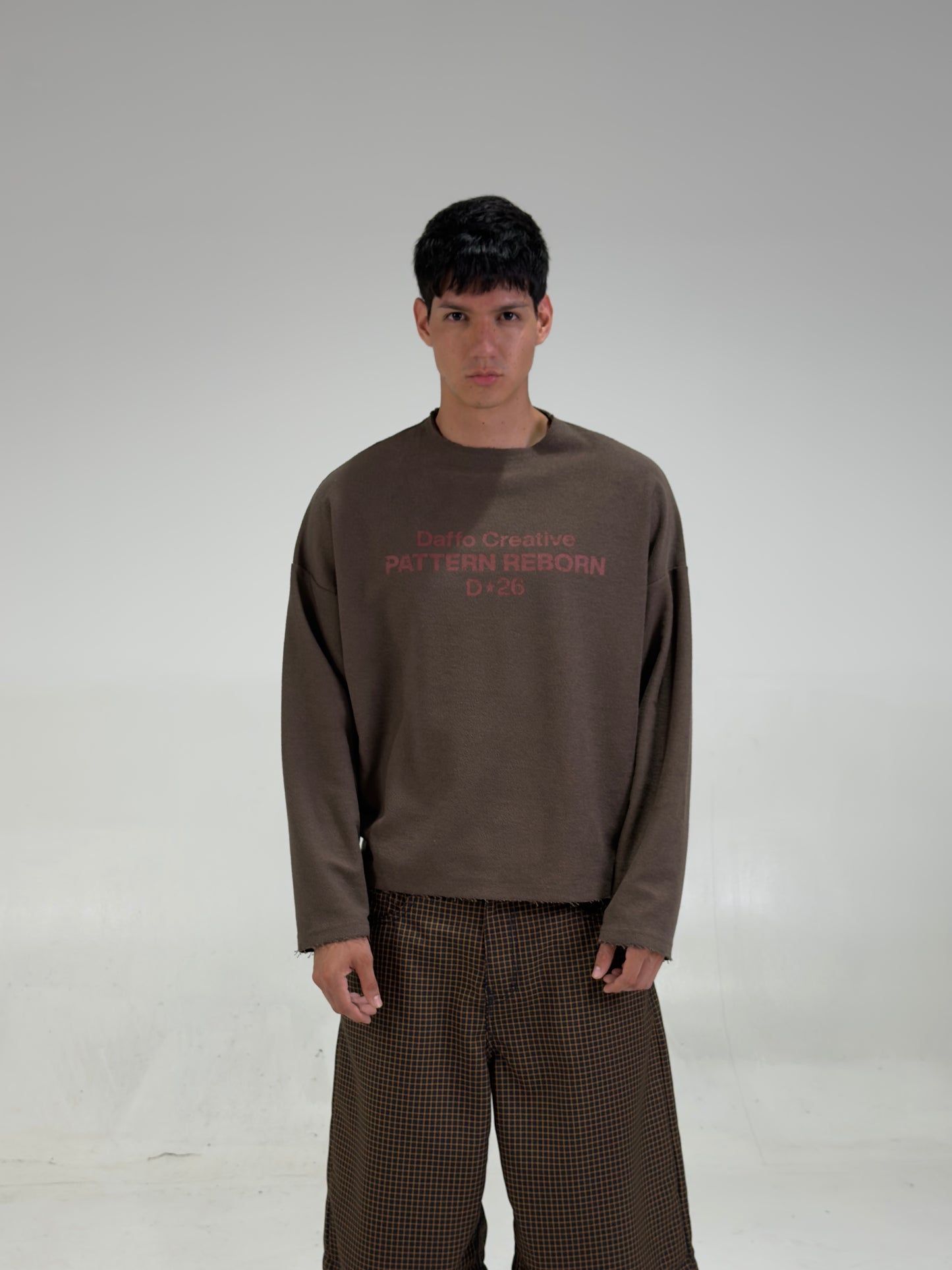 Crewneck sweater pattern reborn brown