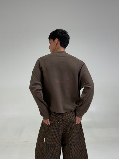 Crewneck sweater pattern reborn brown