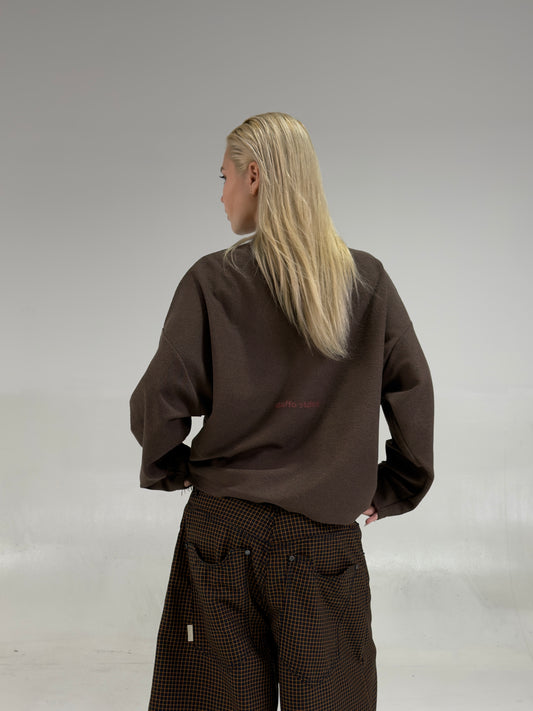 Crewneck sweater pattern reborn brown