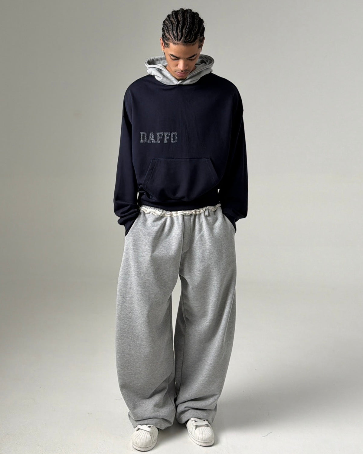 Hoodie cropped DAFFO navy