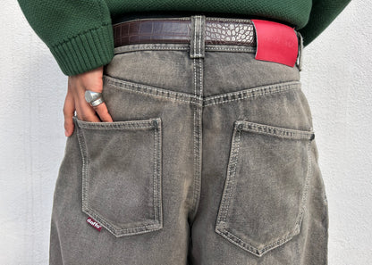 Super baggy zipper brown