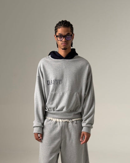 Hoodie cropped DAFFO melange