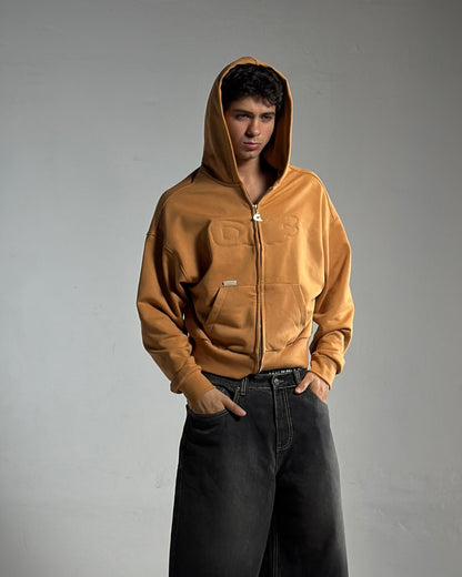 Zip up cropped DAF orange