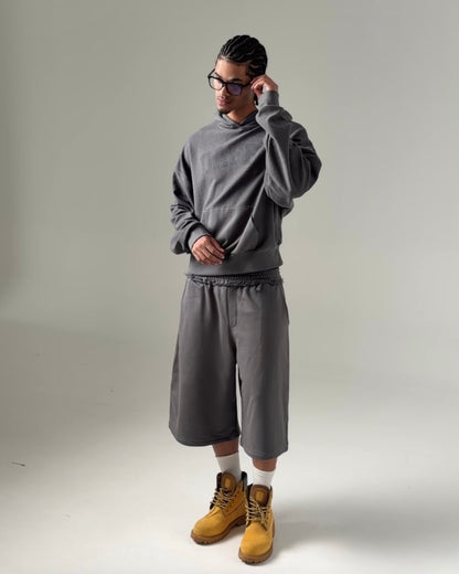 Hoodie cropped DAFFO grey