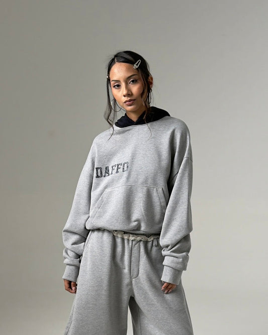 Hoodie cropped DAFFO melange