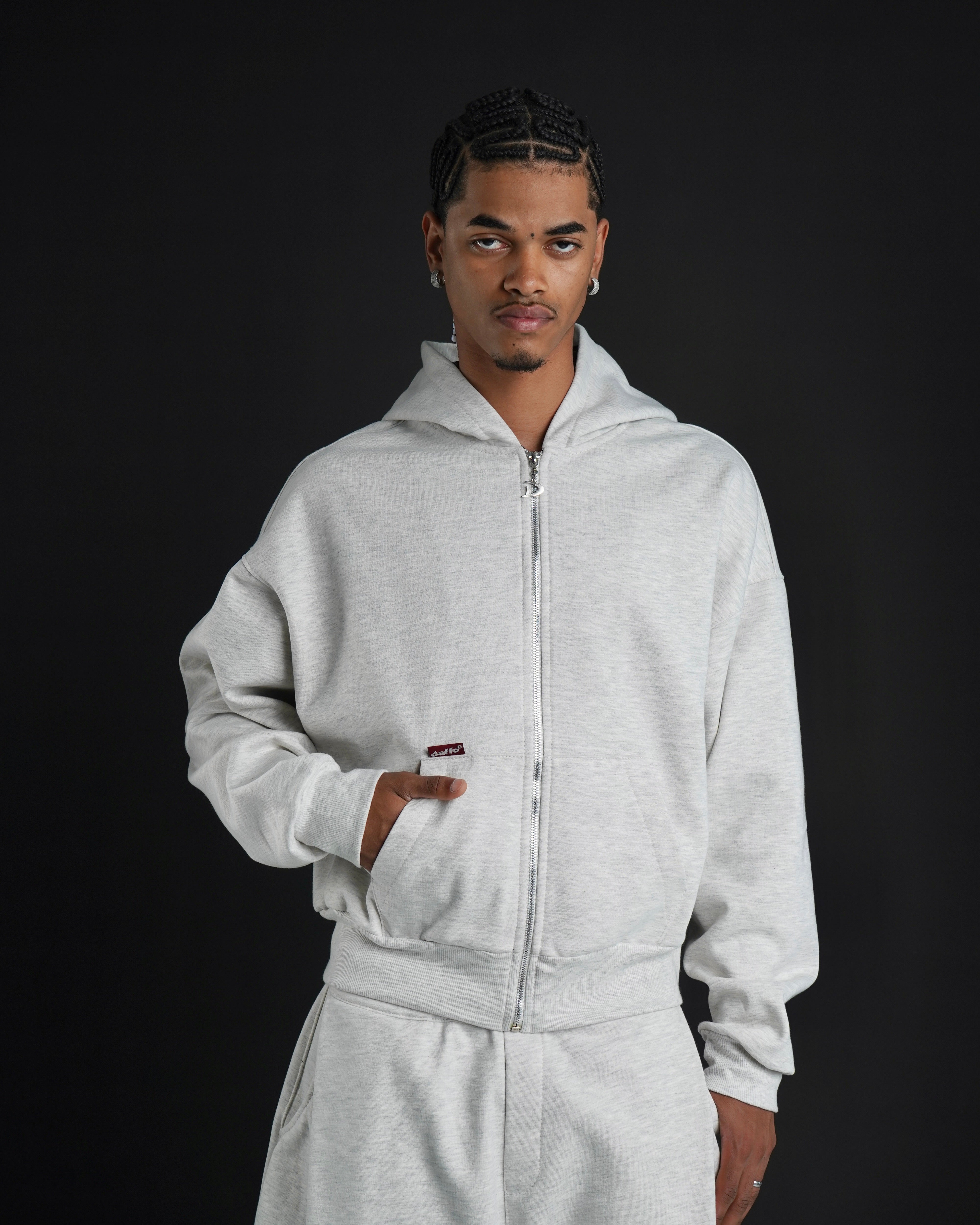 Zip up cropped off white