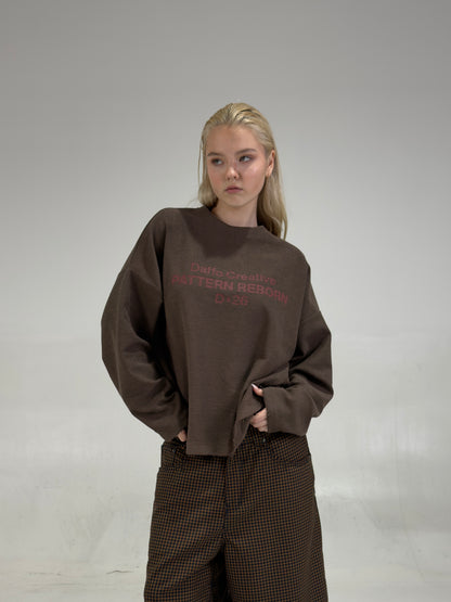 Crewneck sweater pattern reborn brown