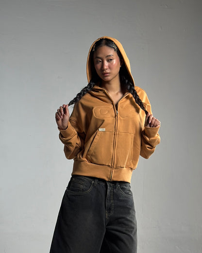 Zip up cropped DAF orange