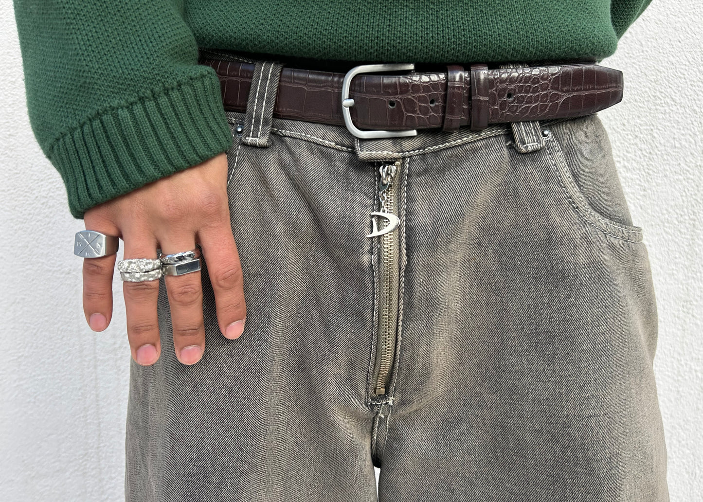 Super baggy zipper brown