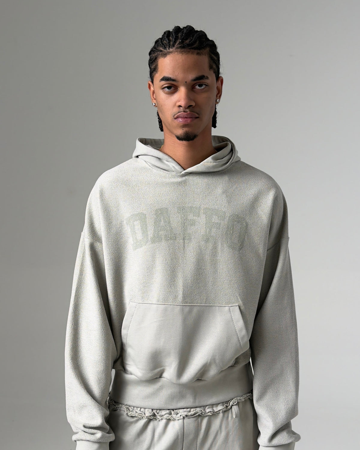 Hoodie cropped DAFFO silver