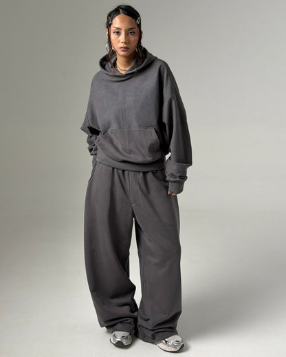 Hoodie cropped DAFFO grey