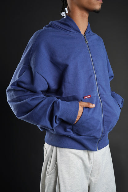 Zip up cropped royal blue