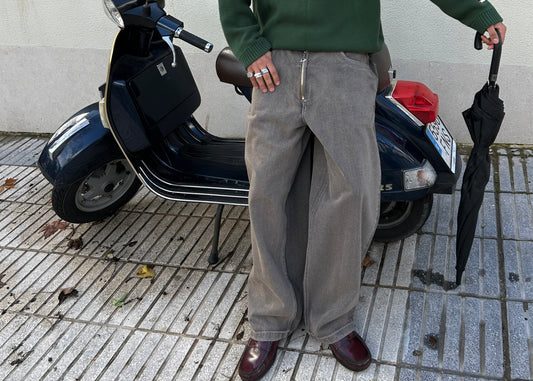 Super baggy zipper brown