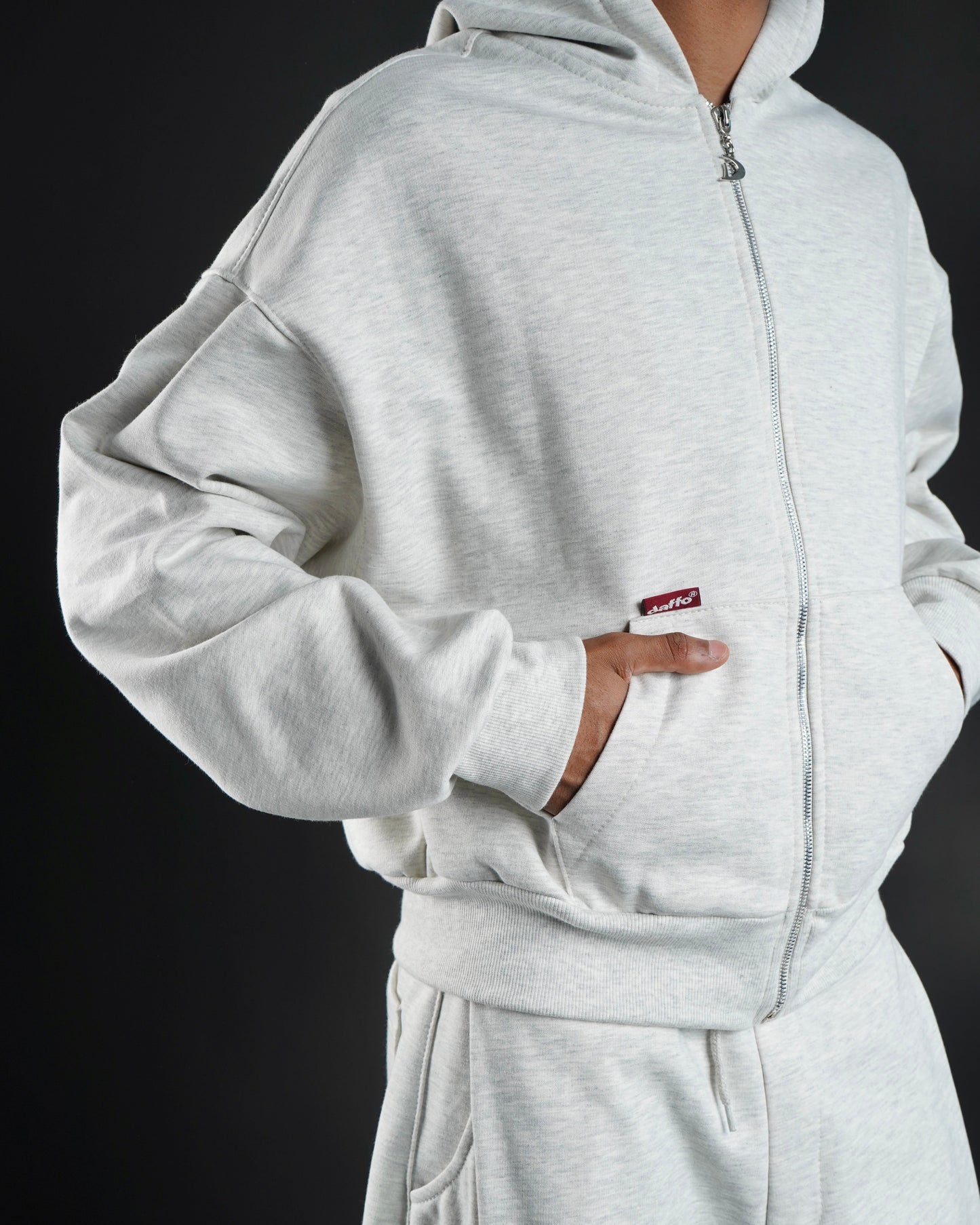 Zip up cropped off white