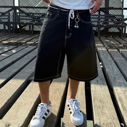 Jort denim white stitching