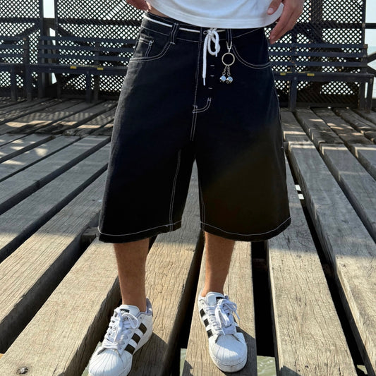 Jort denim white stitching