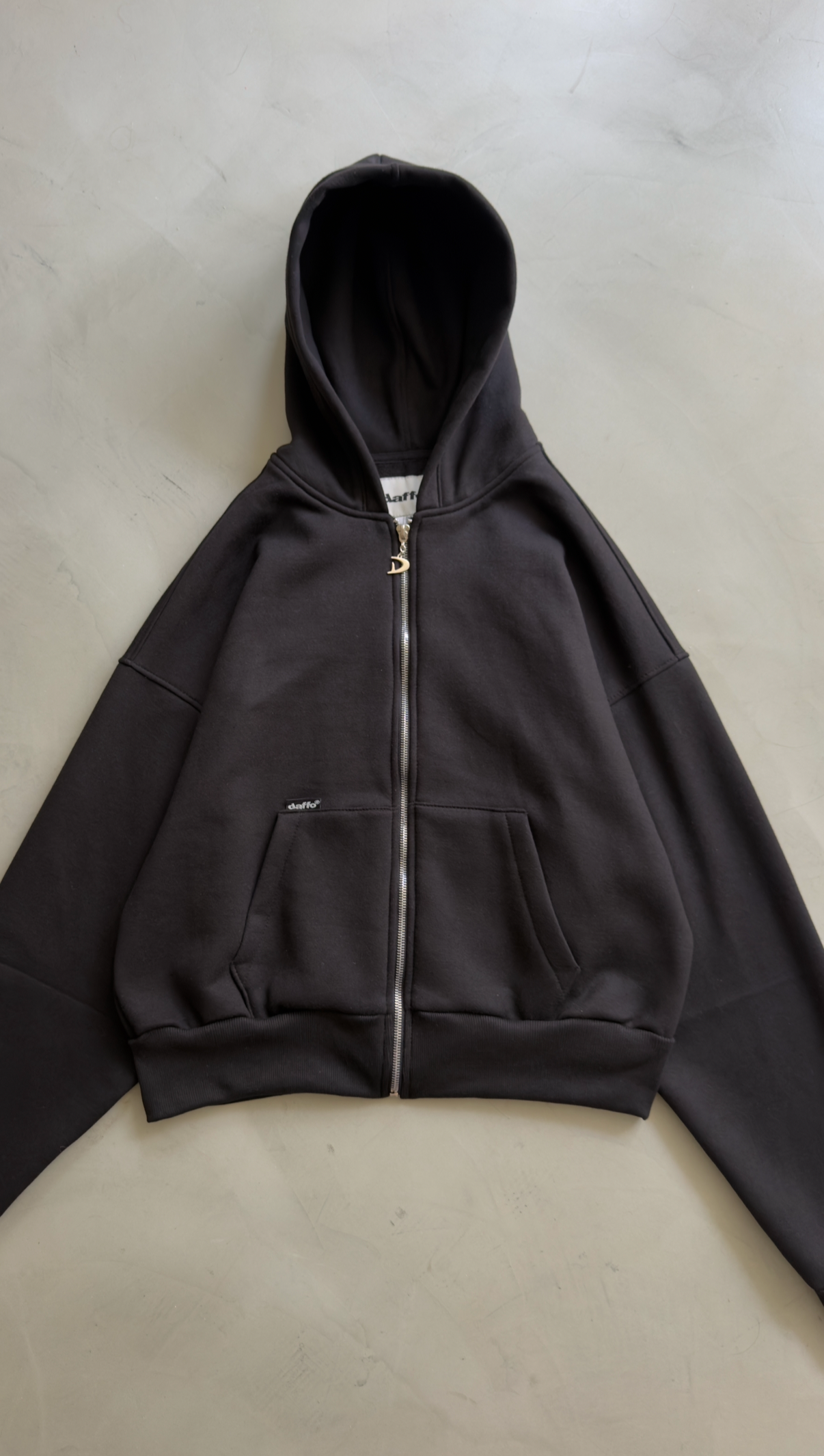 Zip up cropped black