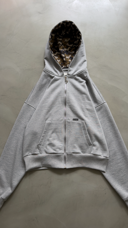 Zip up cropped camo